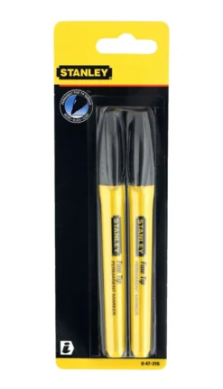 Stanley tusj permanent marker fine tip svart - 2-pk.