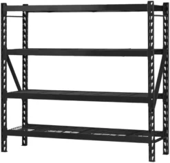 Stålreol 4 hyller svart 196 x 183 x 61 cm - Probuilder