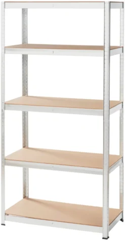 Stålreol galvanisert m/5 hyller - 90 x 180 x 45 cm