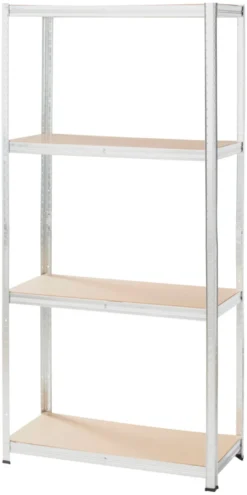 Stålreol m/4 hyller - 90 x 190 x 40 cm