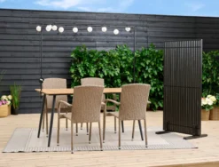 Terrasseavskjerming New York svart akasie – Sunlife®
