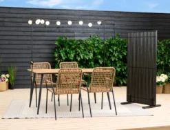 Terrasseavskjerming New York svart akasie – Sunlife®