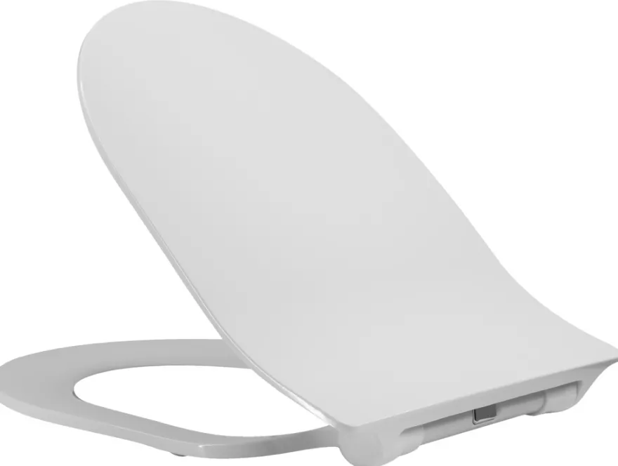 Toalettsete Nautic D-Shape slim soft close hvit