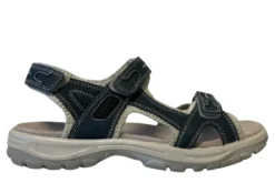 Trekkingsandaler dame i denimfarget skinn str. 39