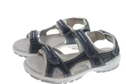 Trekkingsandaler dame i denimfarget skinn str. 38