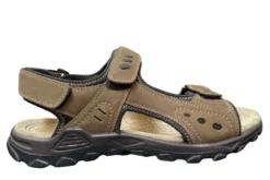 Trekkingsandaler herre brunt skinn str. 46
