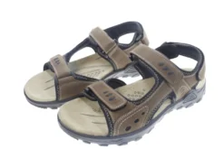 Trekkingsandaler herre brunt skinn str. 46