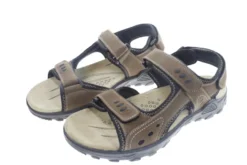 Trekkingsandaler herre brunt skinn str. 44