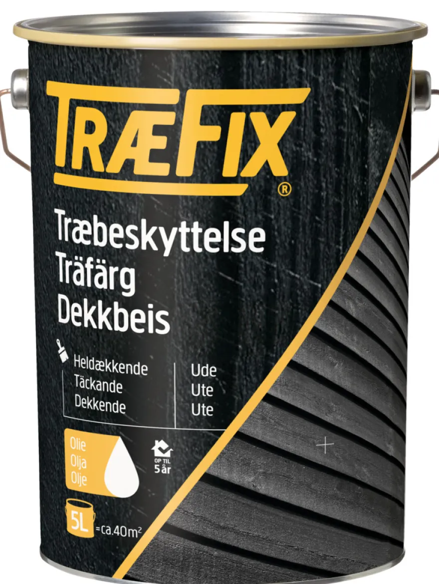 Træfix dekkbeis oljebasert steingrå 5 liter