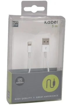 USB-A til lightning kabel - 3 meter