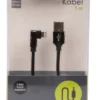 USB-A til lightning-kabel med 90-graders plugg – 1 meter