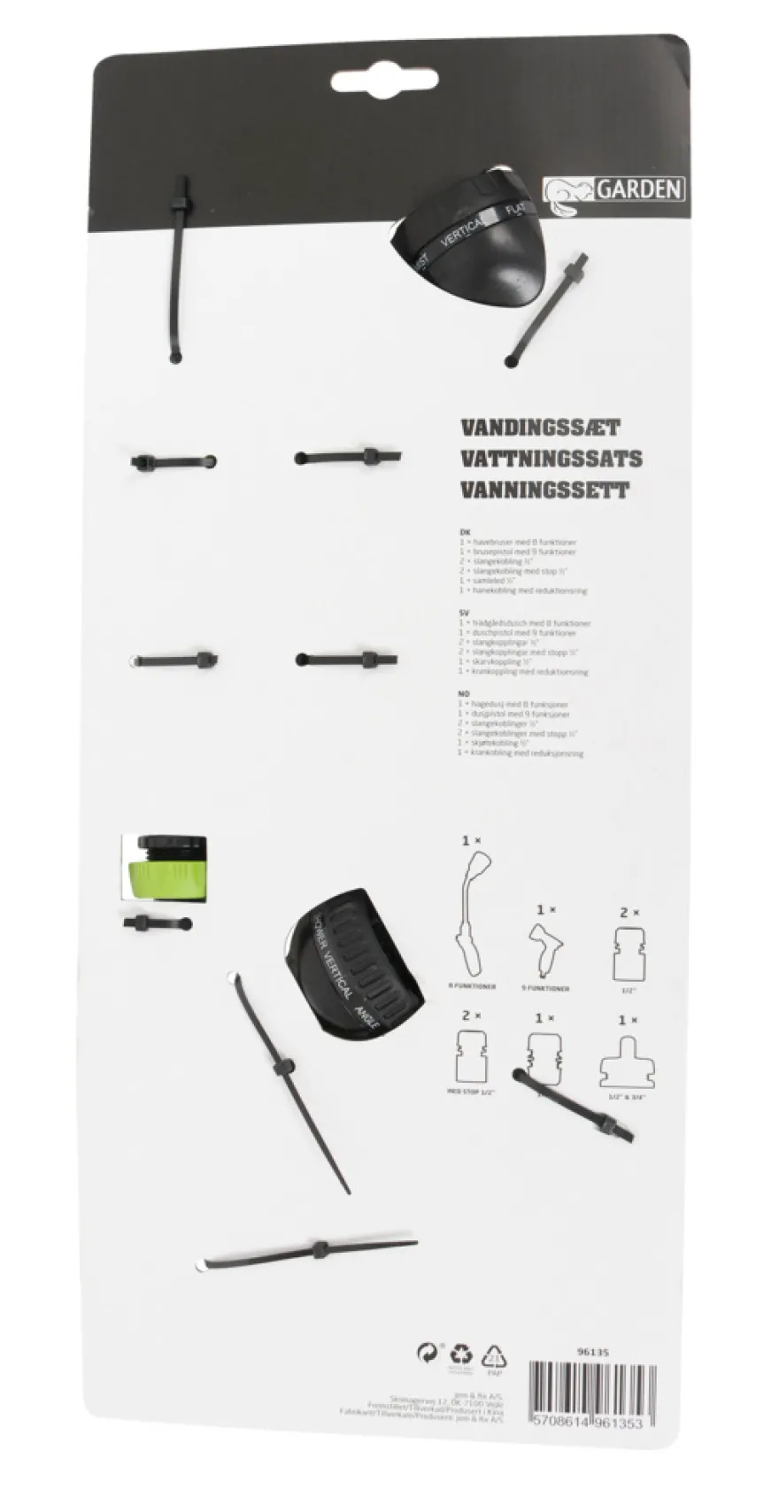 Vanningssett 8 deler 1/2"–3/4" – Garden®