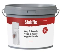 Vegg- og fasademaling 25 hvit 4,5 liter – Stabile