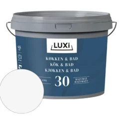 Veggmaling kjøkken/bad hvit 4,5 liter - Luxi