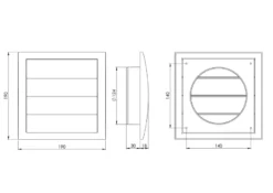Ventilajsonsrist Ø124 mm selvlukkende